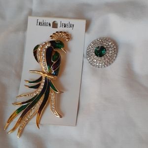 Peacock Pin W/ Broach